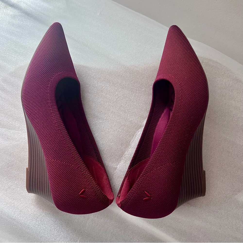 VIVAIA "Aria" Burgundy Wedge Heels